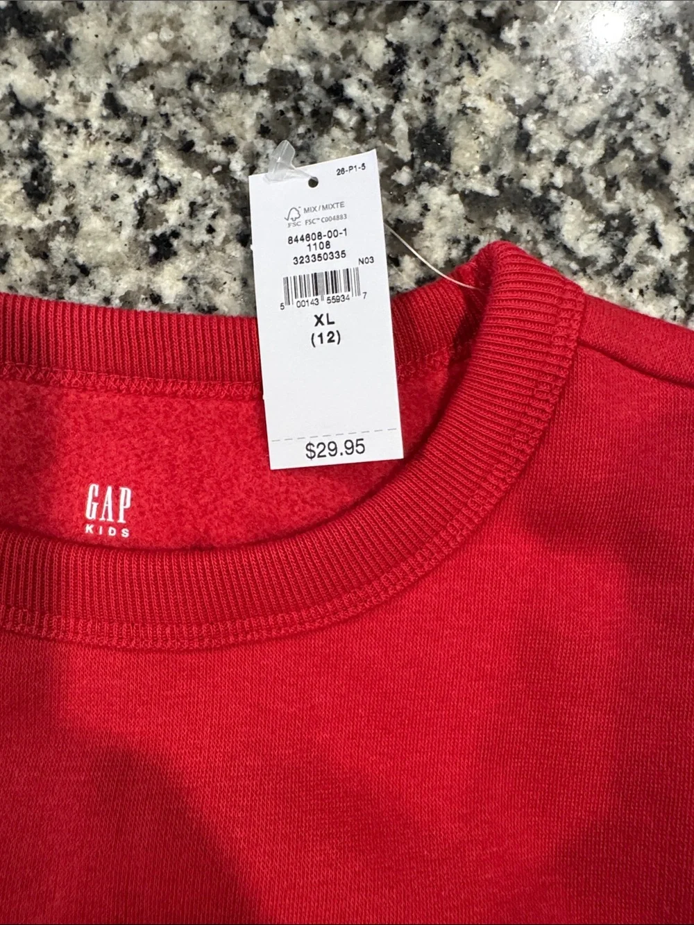 GAP Red Crewneck Sweatshirt with Dino Graphic